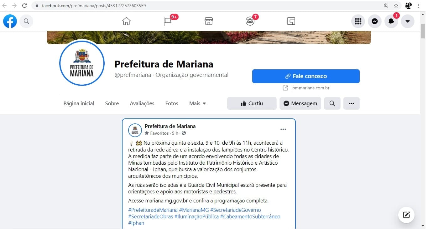 Reprodução 01/17: Facebook