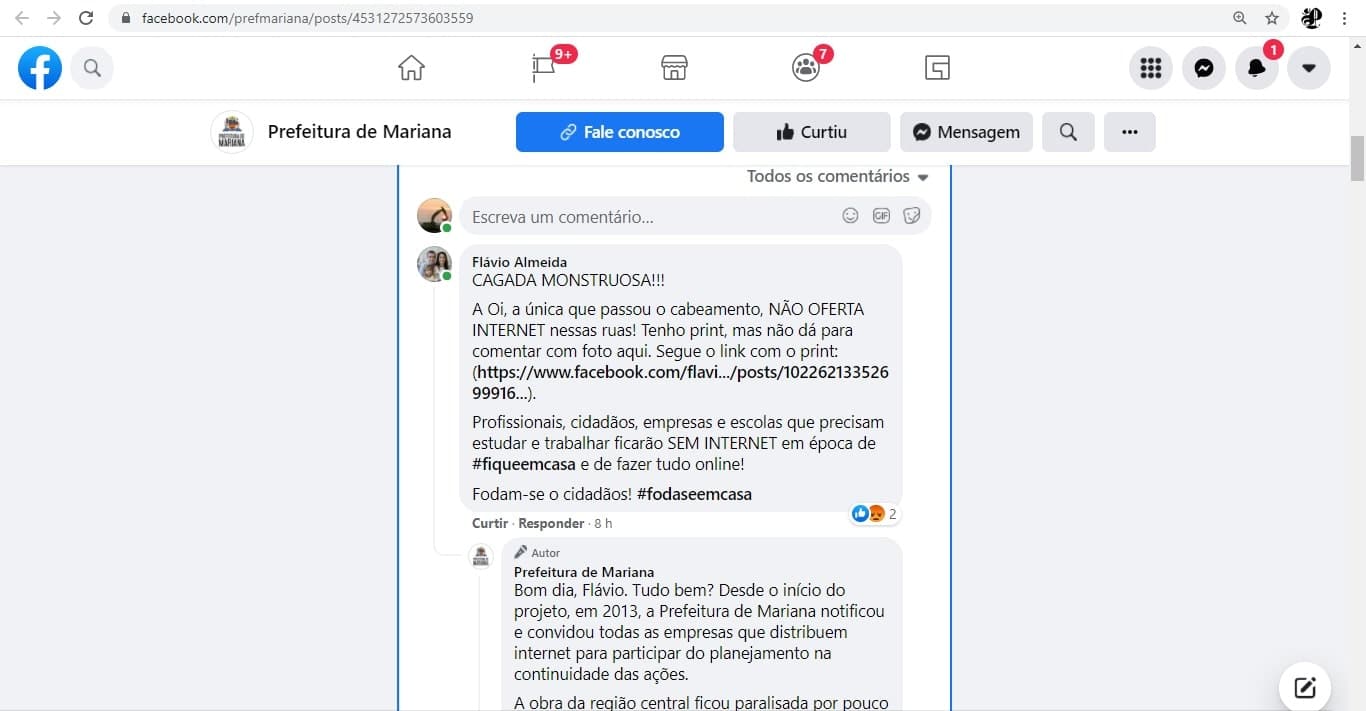 Reprodução 03/17: Facebook