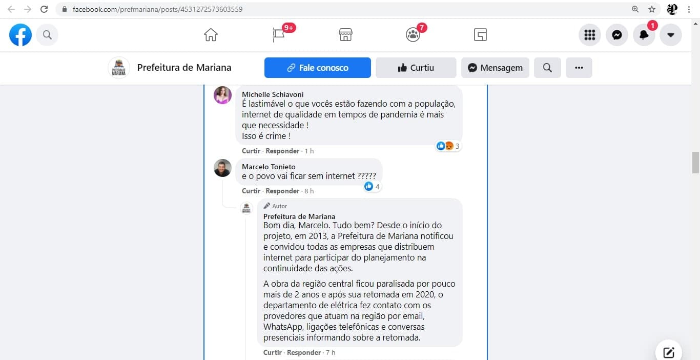 Reprodução 09/17: Facebook