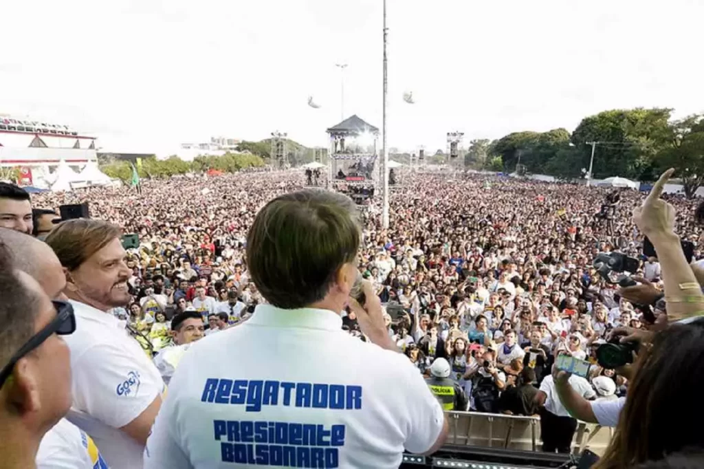 Ex-presidente Jair Bolsonaro durante discurso na 27ª edição da Marcha para Jesus de 2019