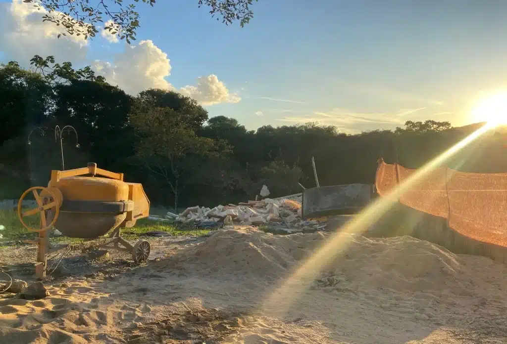 Canteiro de obras da rodoviária de Ouro Preto