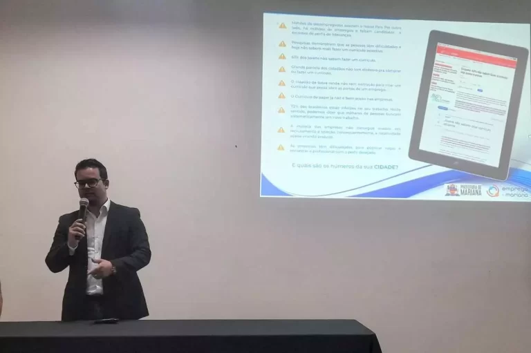 Apresentação do sistema Emprega + Mariana foi feita por Danilo Assis, secretário de Desenvolvimento Econômico de Mariana