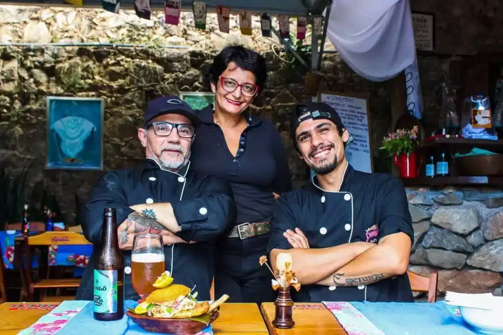 Alex Bogas, Carola Machado e Jey Jod, do Empório 77 Bistrô