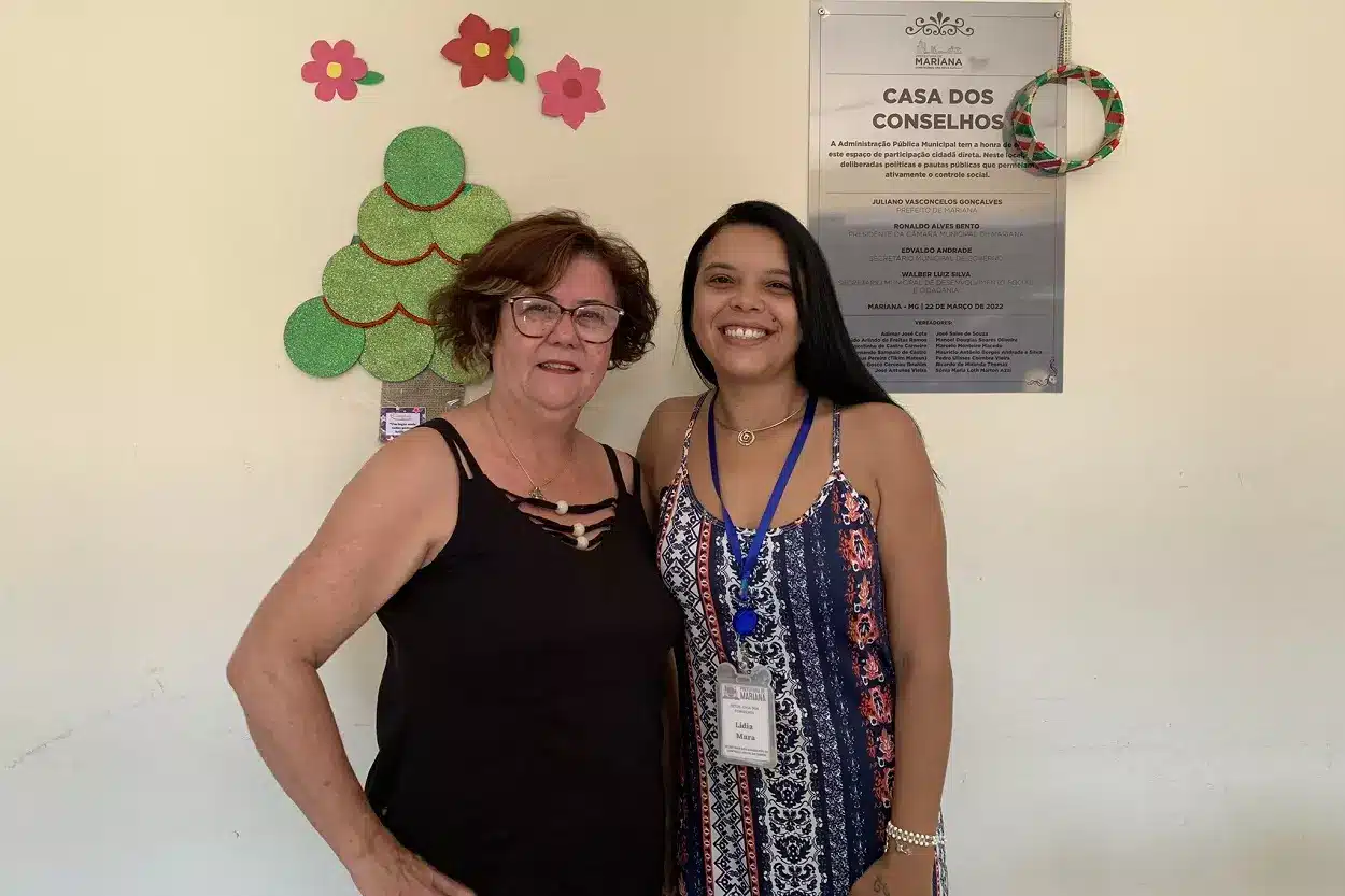 Maria Aparecida Tavares, presidente do Conselho Municipal da Pessoa com Deficiência, e Lídia Mara Coelho, secretária dos conselhos ligados à área de desenvolvimento social