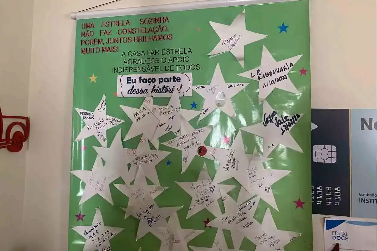 O banner representa empresas parceiras da Casa Lar Estrela