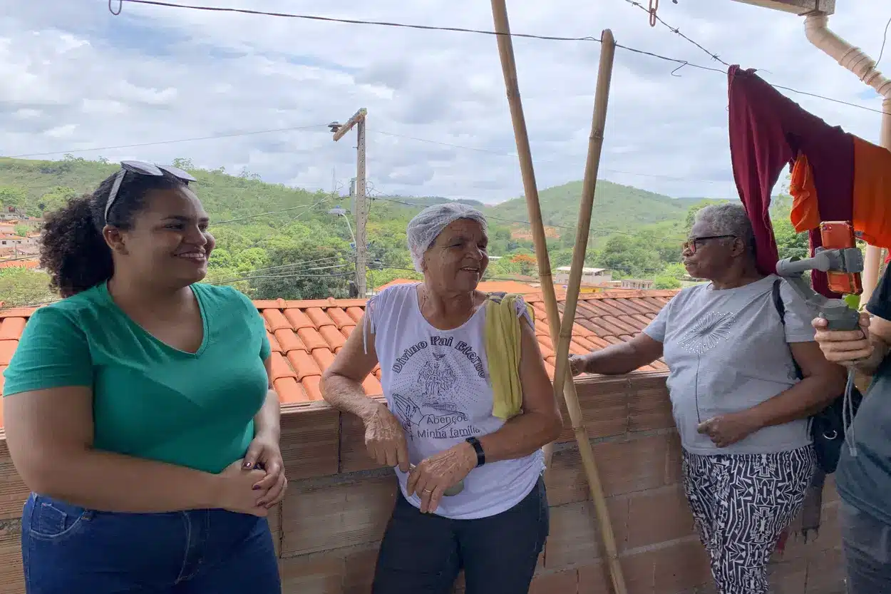 A visita foi regada a muita conversa antes do almoço, em que foi servida costelinha com ora pro nobis