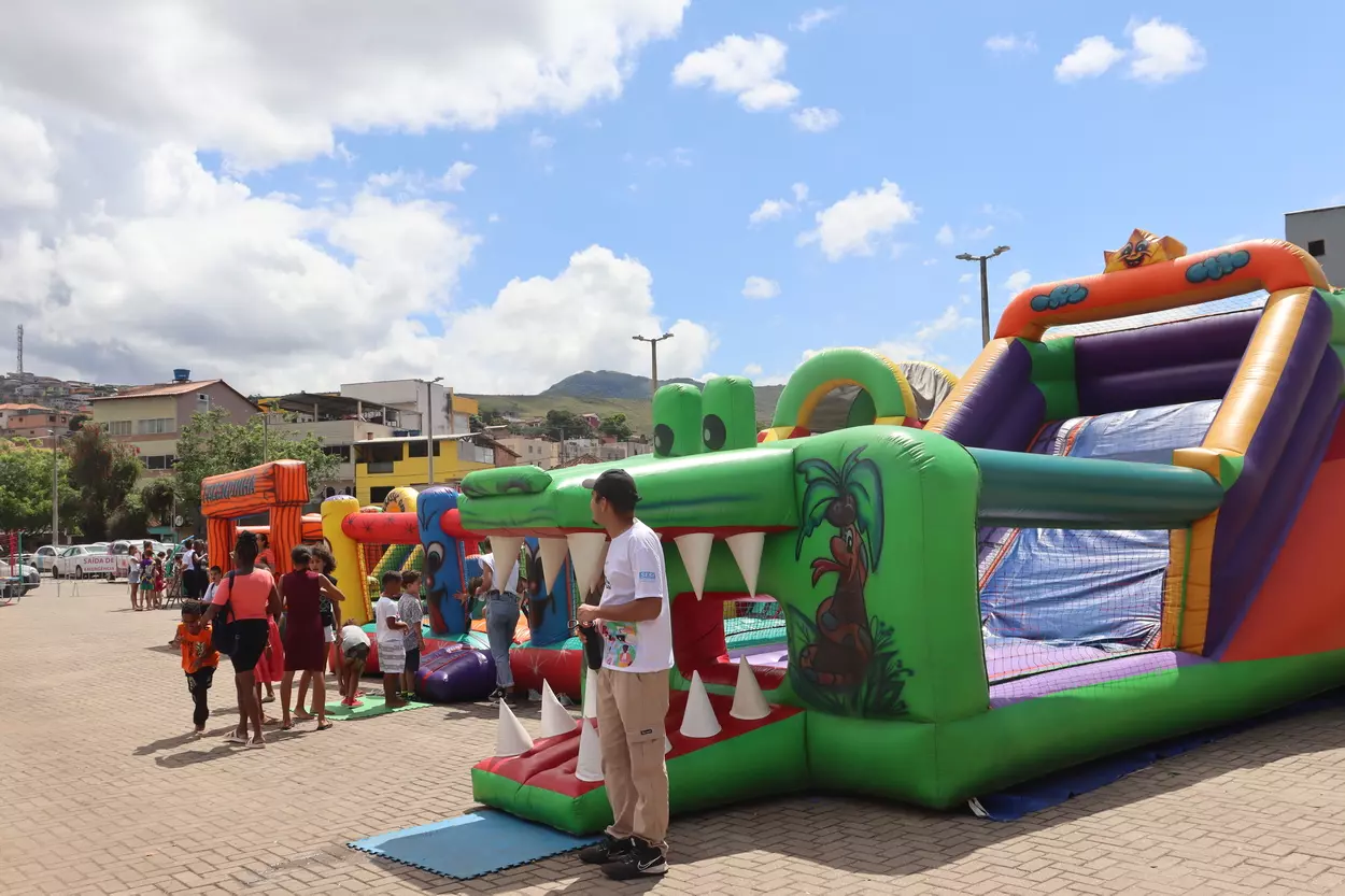 A área de lazer do evento, fez a legrai das crianças que acompanharam os pais no evento