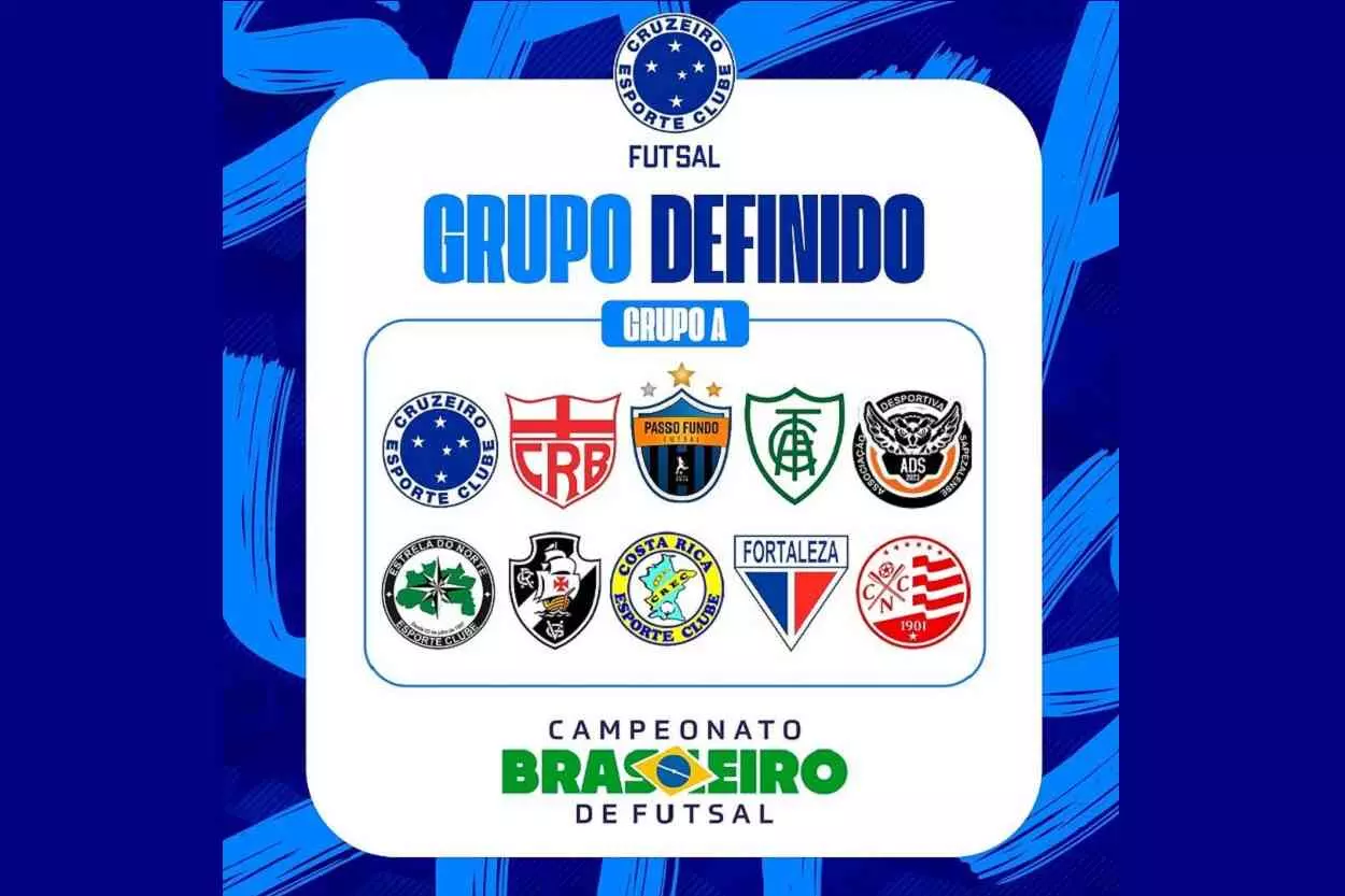 Cruzeiro Futsal vai fazer cinco jogos como mandante, na fase de classificação do Campeonato Brasileiro