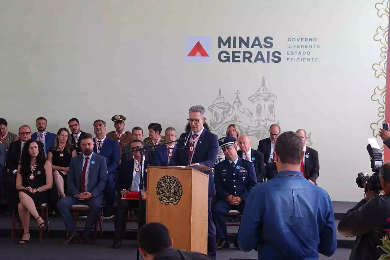 Os pronunciamentos da cerimônia do Dia do Estado de Minas foram finalizados com a fala do governador Romeu Zema
