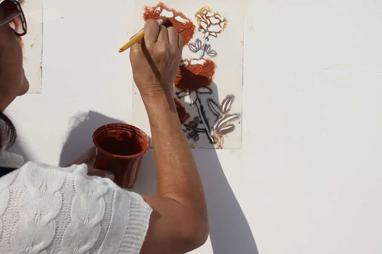 Interessados puderam se aventurar na pintura durante o aulão da EOTM