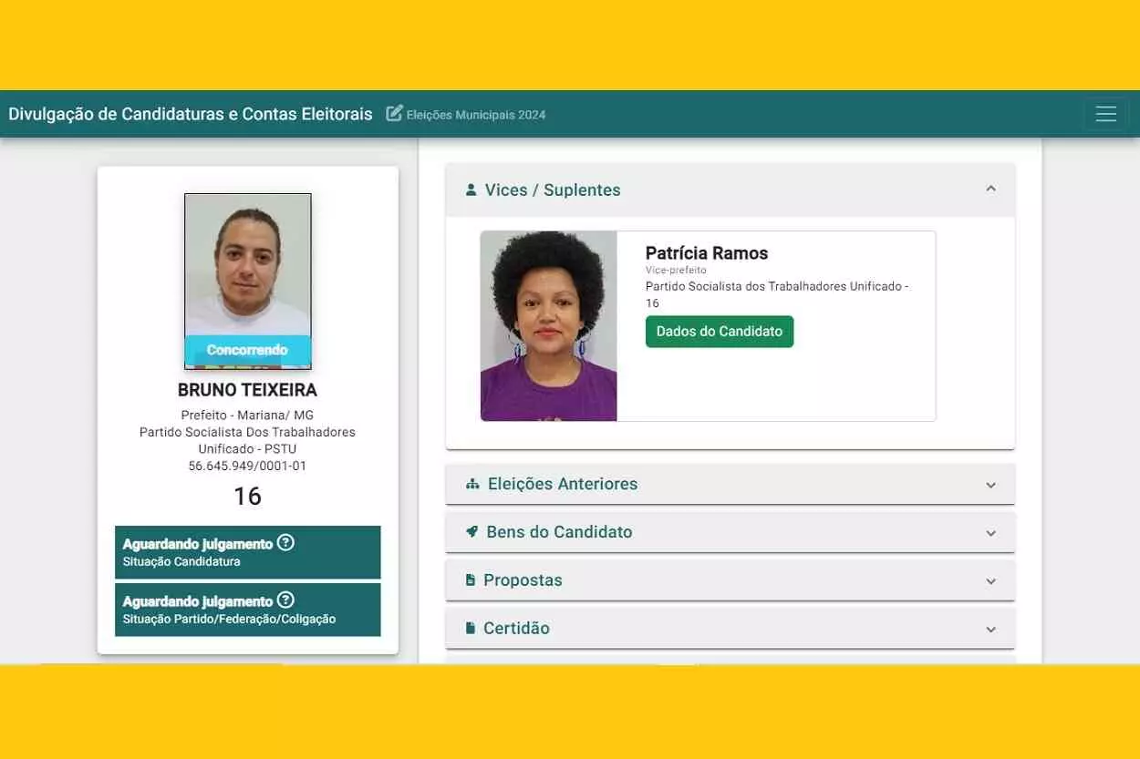 Chapa do PSTU é uma das duas candidaturas "puro sangue" em Mariana