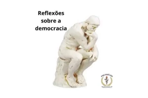 Pensador refletindo sobre a democracia