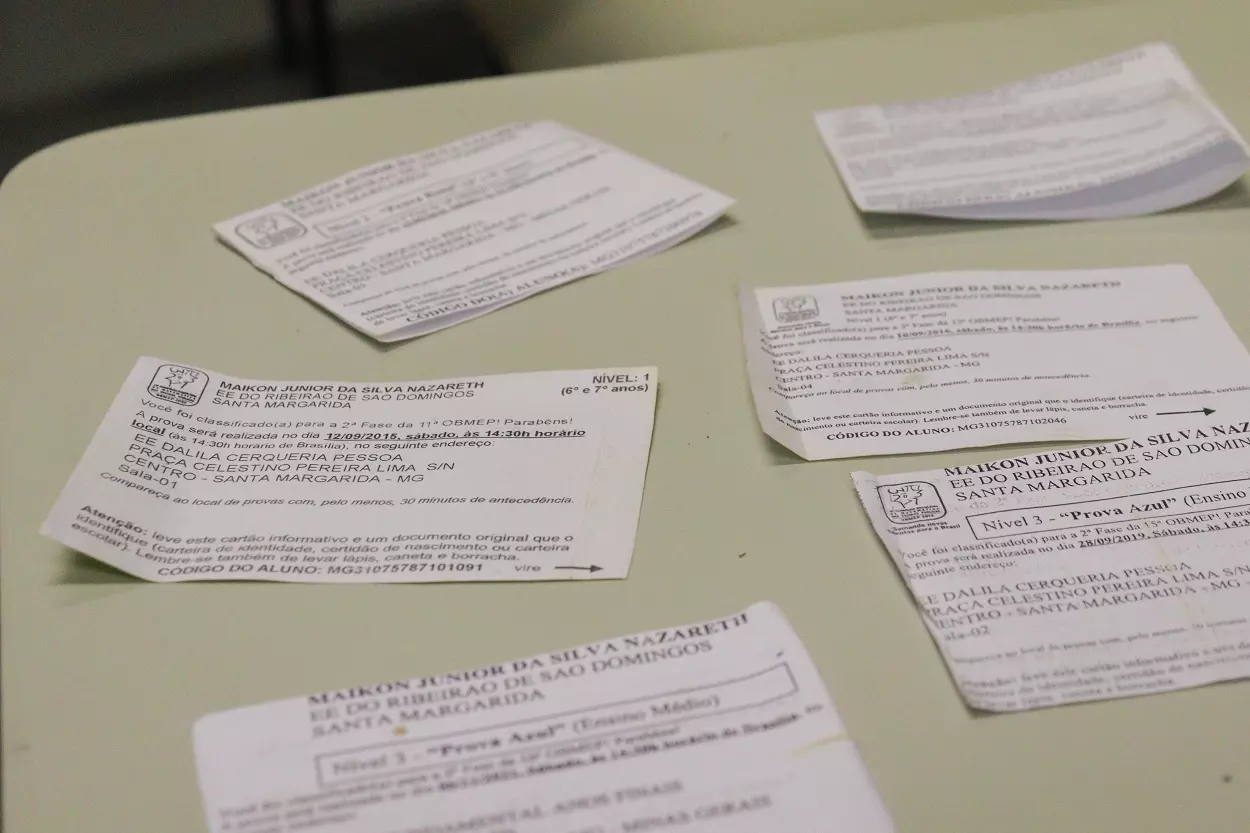 Comprovantes de participação na OBMEP