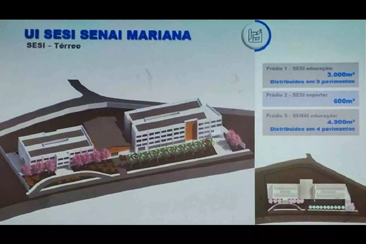 A construção da nova sede do SENAI é ponto importante na implantação do Avança Mariana