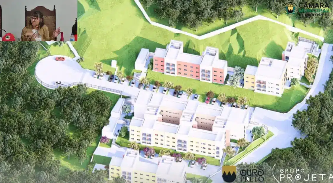 Projeto urbanístico de moradias apresentado na Câmara de Ouro Preto, envolvendo áreas da antiga Febem e da Novelis.