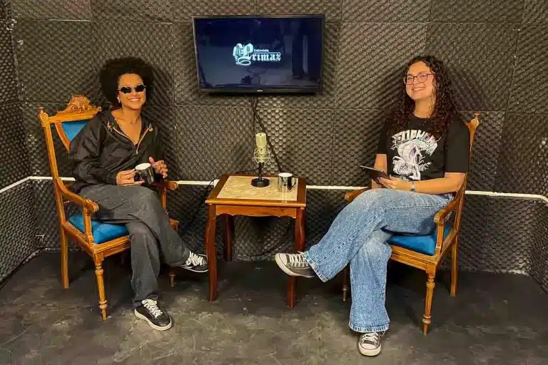 Maju concede entrevista para Maria Eduarda Marques no estúdio da Agência primaz