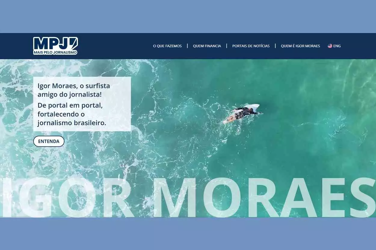 Reprodução da capa do site do projeto Mais pelo Jornalismo