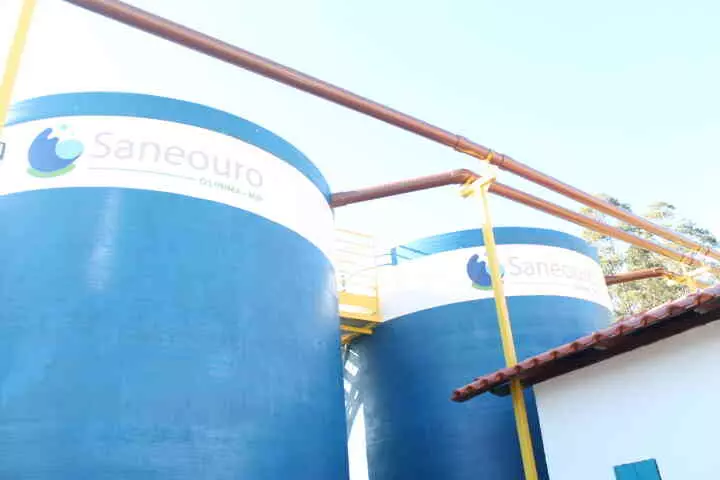 Tanques de aeração da ETE Parque da Lagoa, revitalizada pela saneouro, sob a direção de Evaristo Bellini