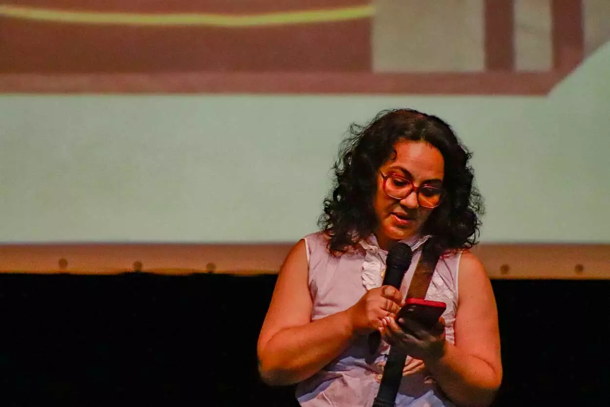 Luciane Trevisan, do Teatro do Dragão escreveu um texto para homenagear o amigo Guina durante encerramento do Festeco