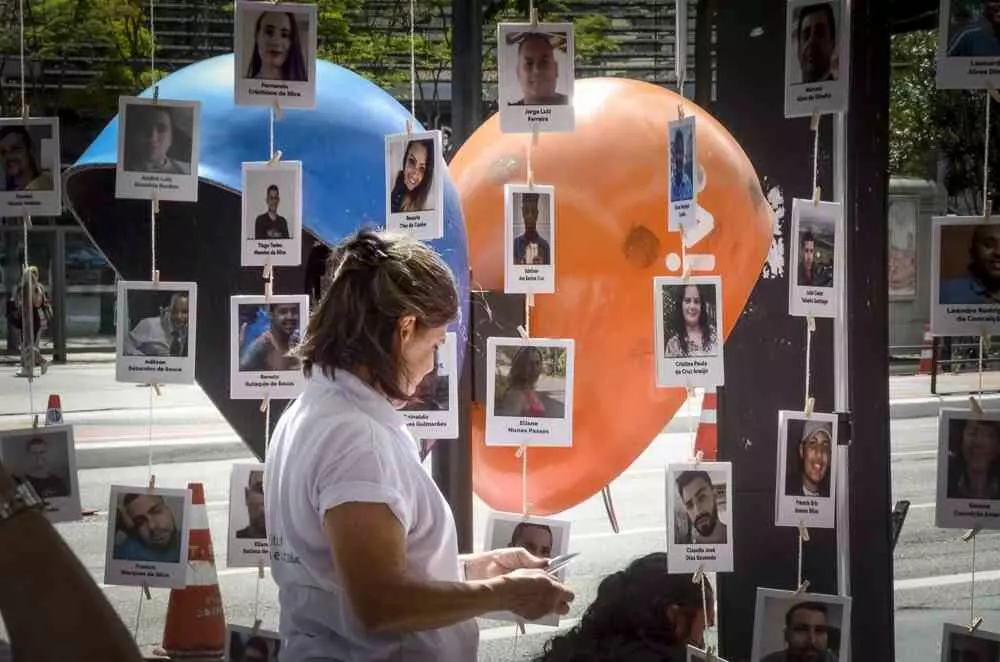 Ato pela Memória das vítimas do rompimento da barragem da mineradora Vale em Brumadinho