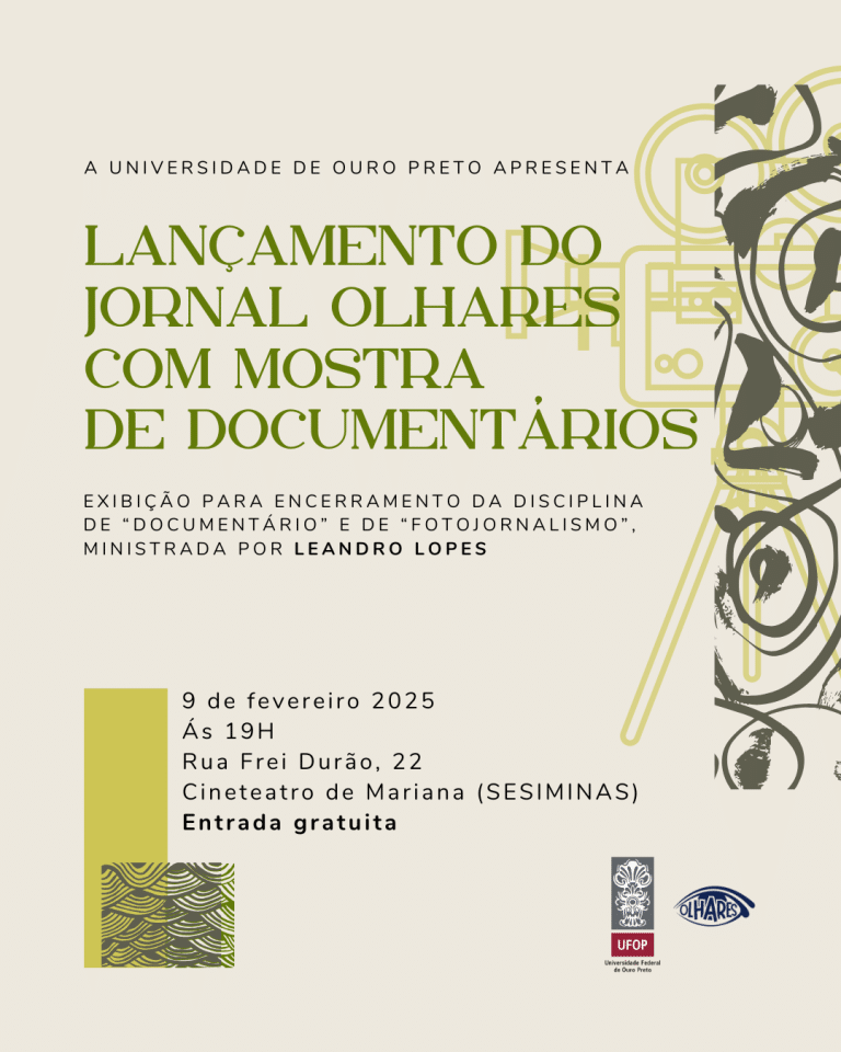 A mostra de documentários do Jornal Olhares transforma o Cineteatro de Mariana em espaço de encontro entre cinema, jornalismo e cidade. É uma noite para quem acredita no audiovisual como ferramenta de memória, crítica, afeto e claro, para quem sabe reconhecer quando algo importante está começando. Porque histórias importantes começam assim, em uma sala escura, uma tela acesa e alguém que pode dizer depois que esteve lá desde o começo.